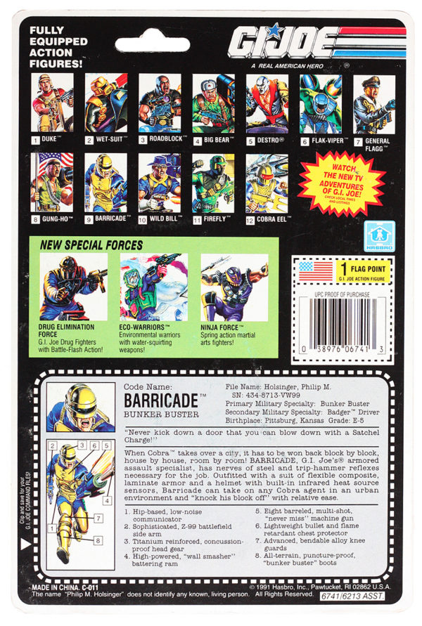 GI Joe Vintage Carded Barricade 1992 - Image 2