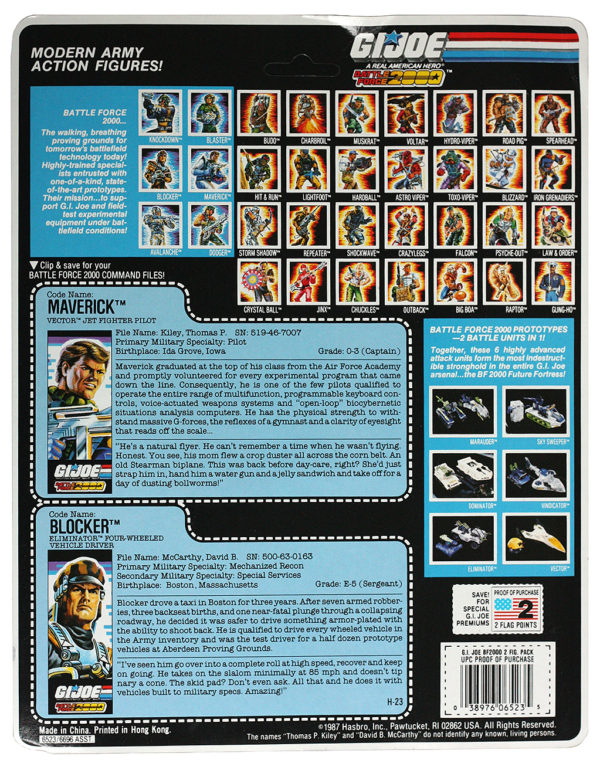 GI Joe Vintage Carded Blocker & Maverick 1987 - Image 2