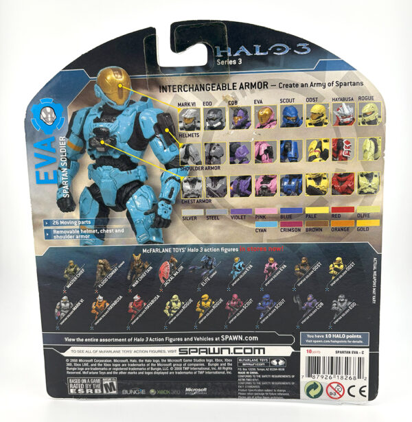 Halo 3 Carded Spartan Soldier EVA (Cyan) - Image 2